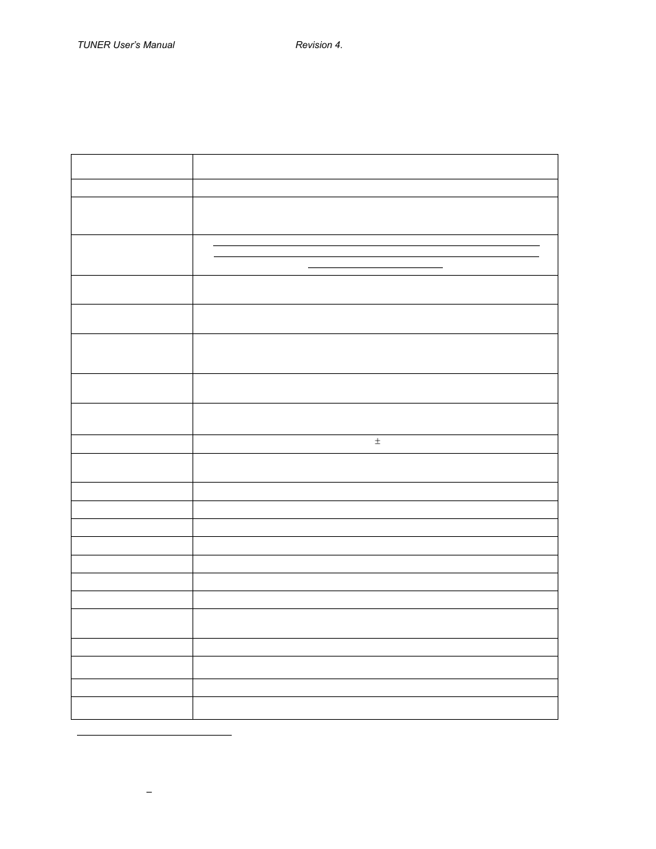 Pecifications, 2 specifications | Gentec-EO TUNER User Manual | Page 7 / 18