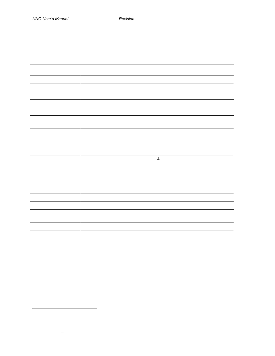 Pecifications | Gentec-EO UNO User Manual | Page 6 / 14