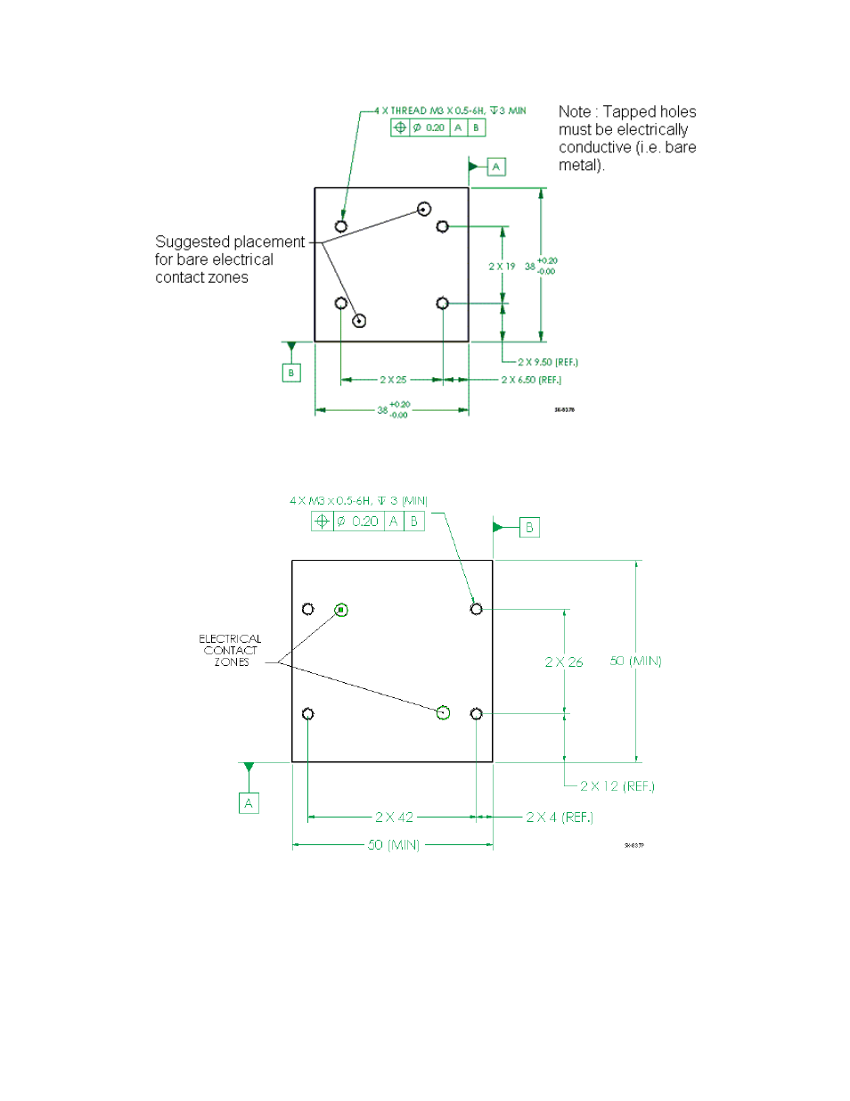 Fig 1-13 tapped hole positions for up19k | Gentec-EO UP and XLP12 User Manual | Page 32 / 41