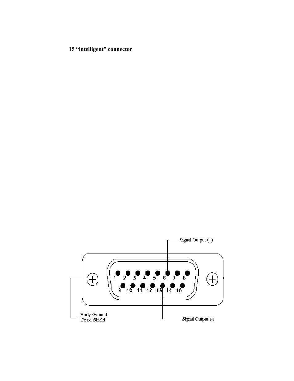2 power detector connectors, 1 db-15 “intelligent” connector, Fig. 1-1 db-15 connector pin-out | Gentec-EO UP and XLP12 User Manual | Page 6 / 41