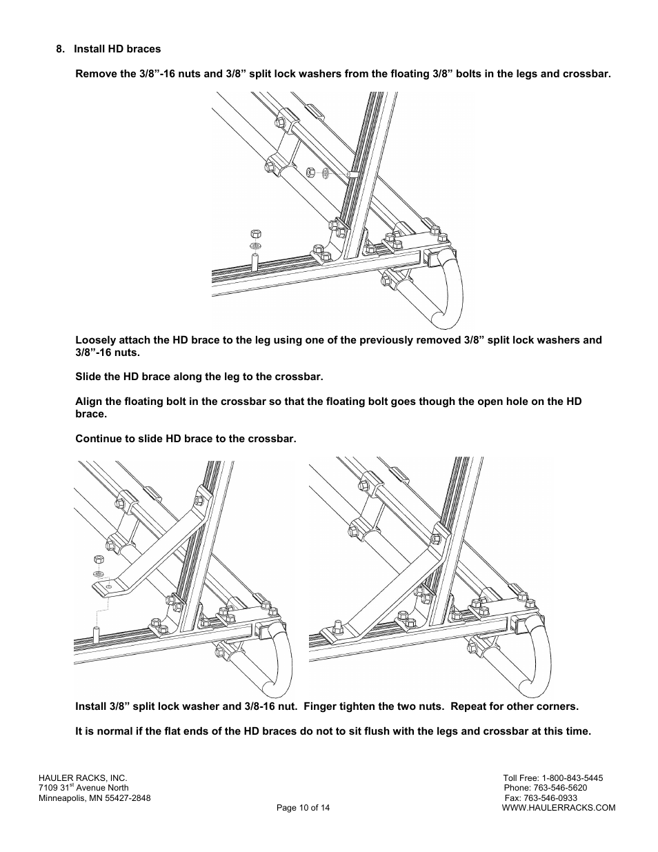 Hauler Racks Hauler II - UNIVERSAL TRUCK SERIES RACKS User Manual | Page 10 / 14