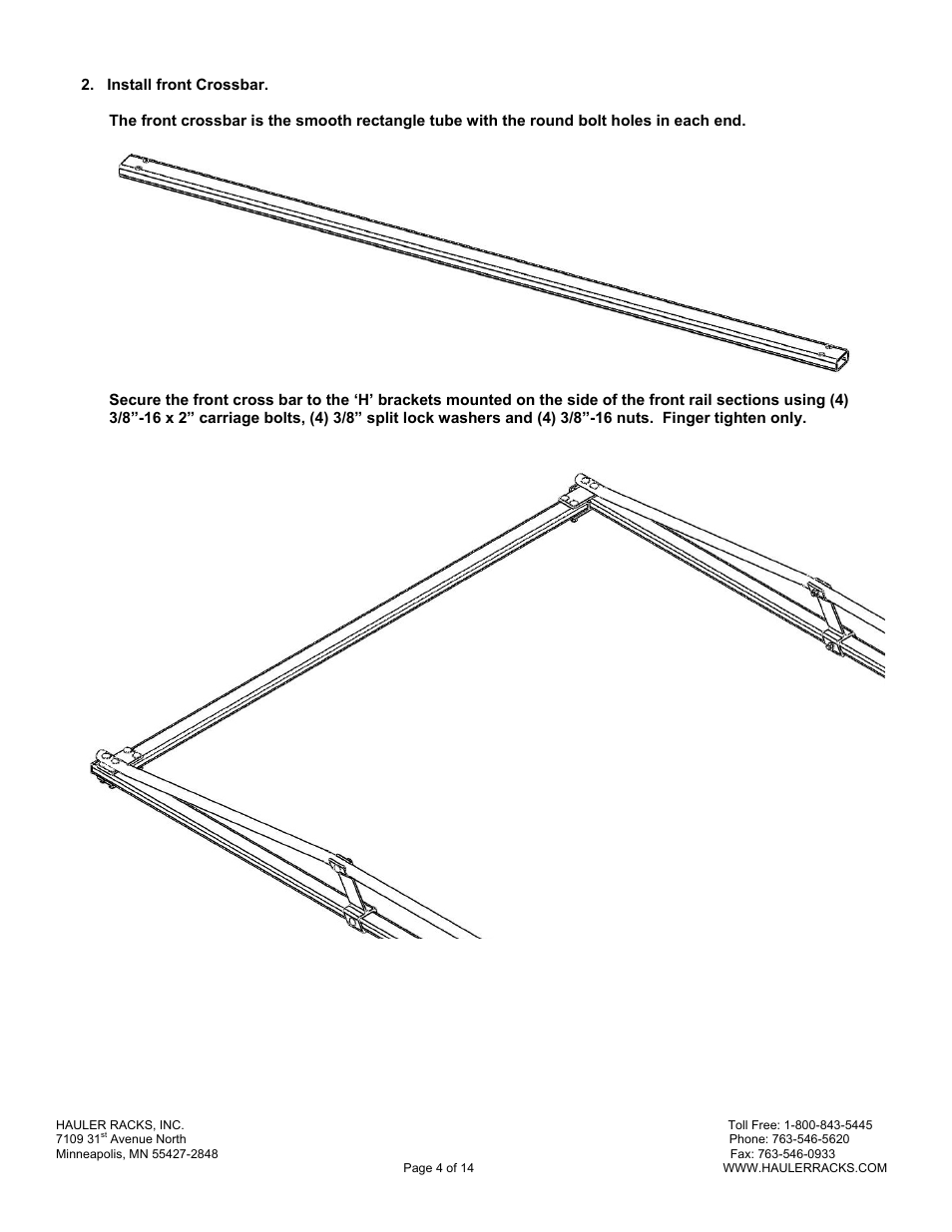 Hauler Racks Hauler II - UNIVERSAL TRUCK SERIES RACKS User Manual | Page 4 / 14