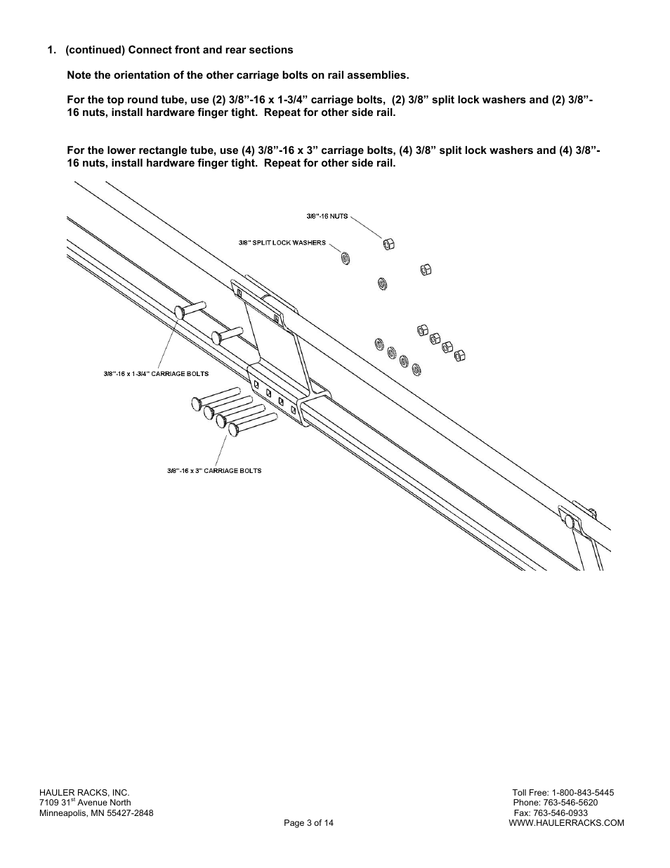 Hauler Racks T-12 SERIES RACKS User Manual | Page 3 / 14