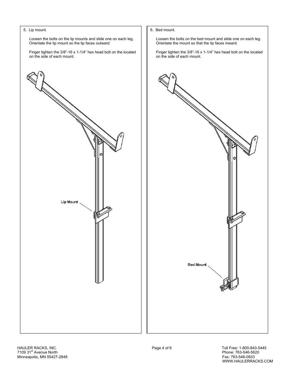 Hauler Racks TLRSAA-1 User Manual | Page 4 / 6