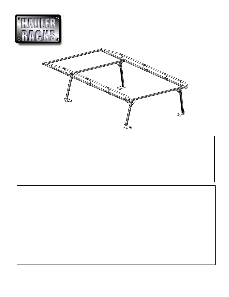 Hauler Racks Hauler II Camper Shell Racks User Manual | 14 pages