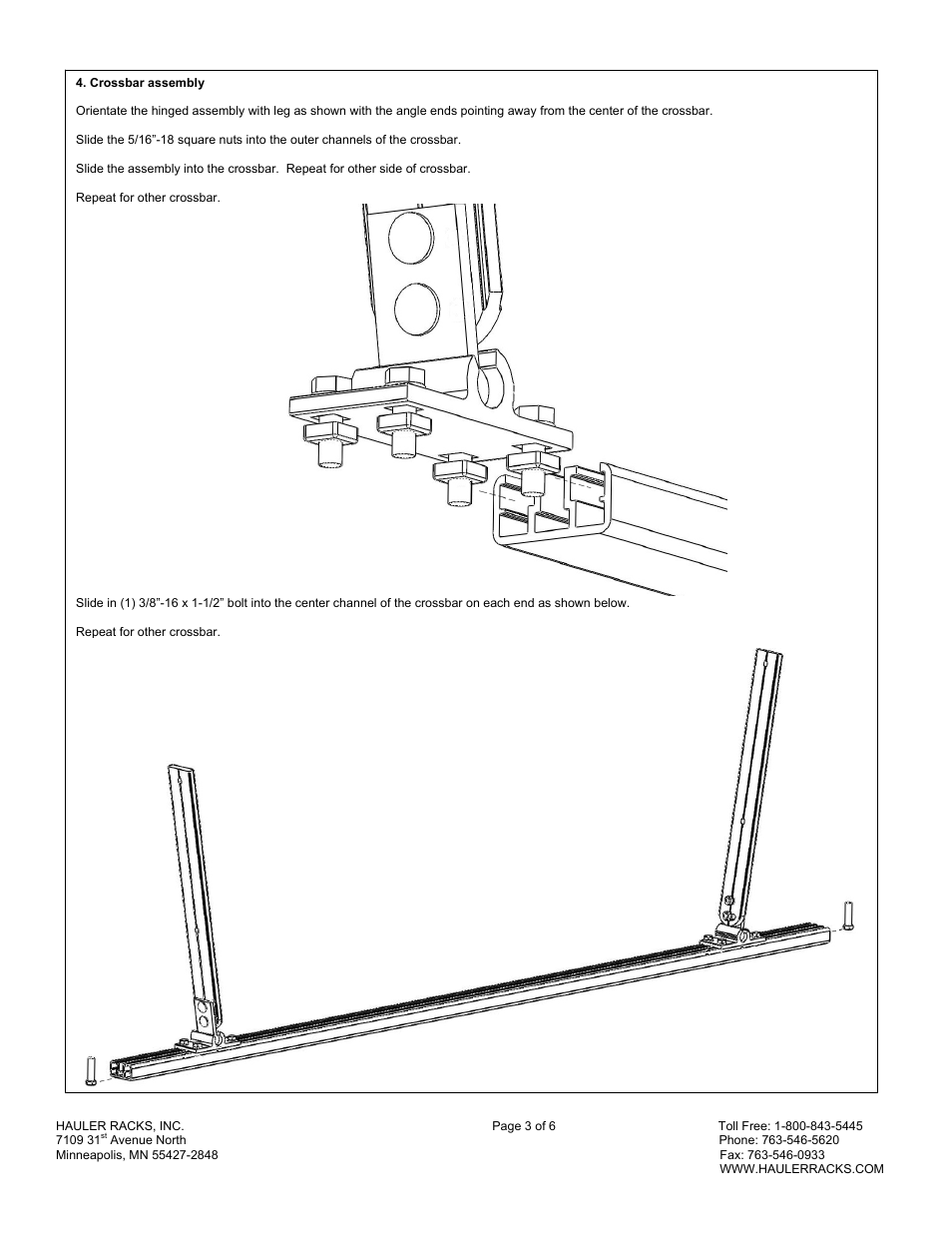 Hauler Racks C600MINI-1 User Manual | Page 3 / 6