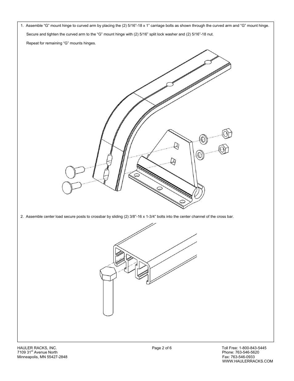 Hauler Racks ULRHDGC-1 User Manual | Page 2 / 6