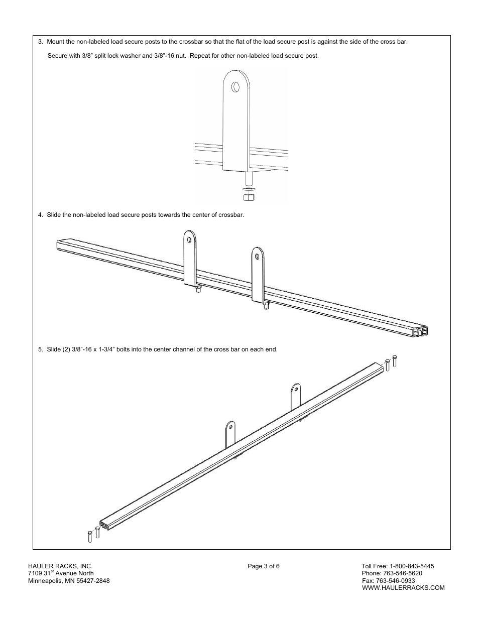 Hauler Racks ULRHDGC-1 User Manual | Page 3 / 6