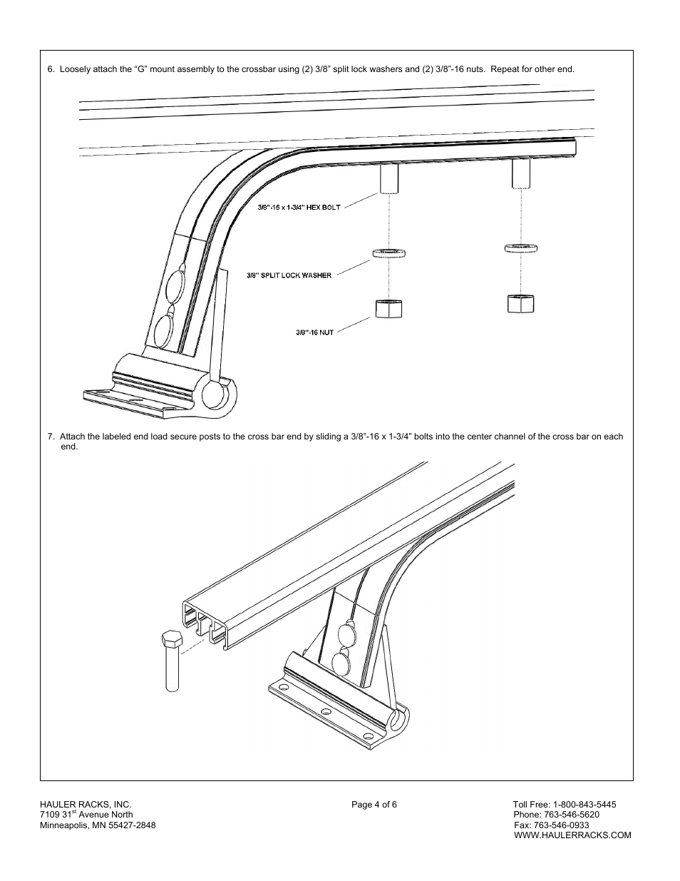 Hauler Racks ULRHDGC-1 User Manual | Page 4 / 6