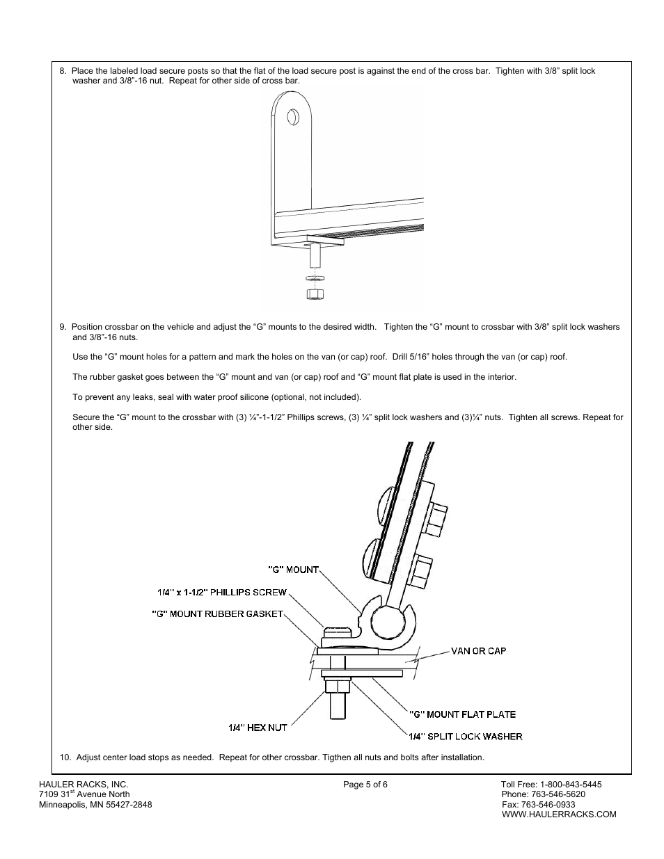 Hauler Racks ULRHDGC-1 User Manual | Page 5 / 6