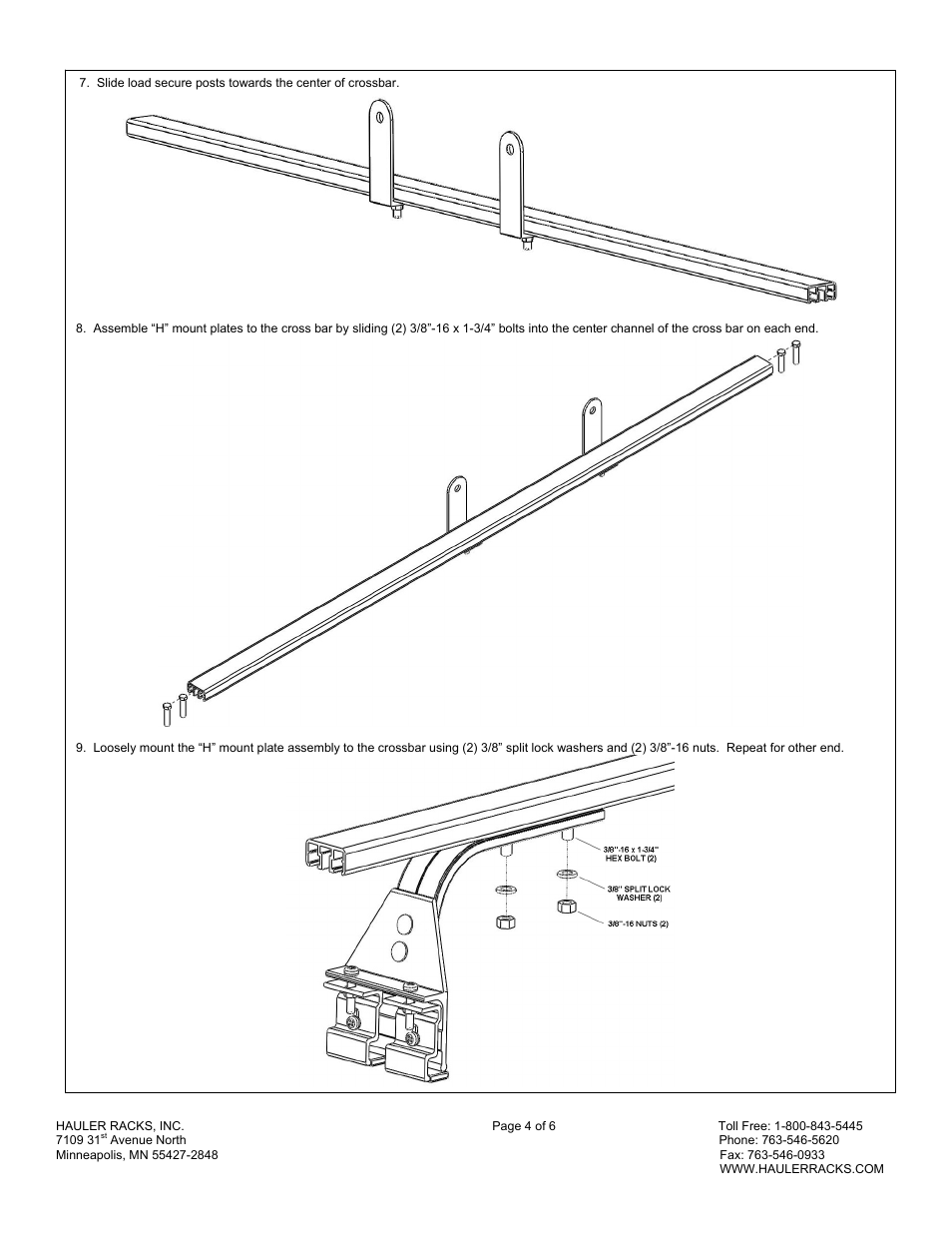 Hauler Racks CLRHDH-1 User Manual | Page 4 / 6