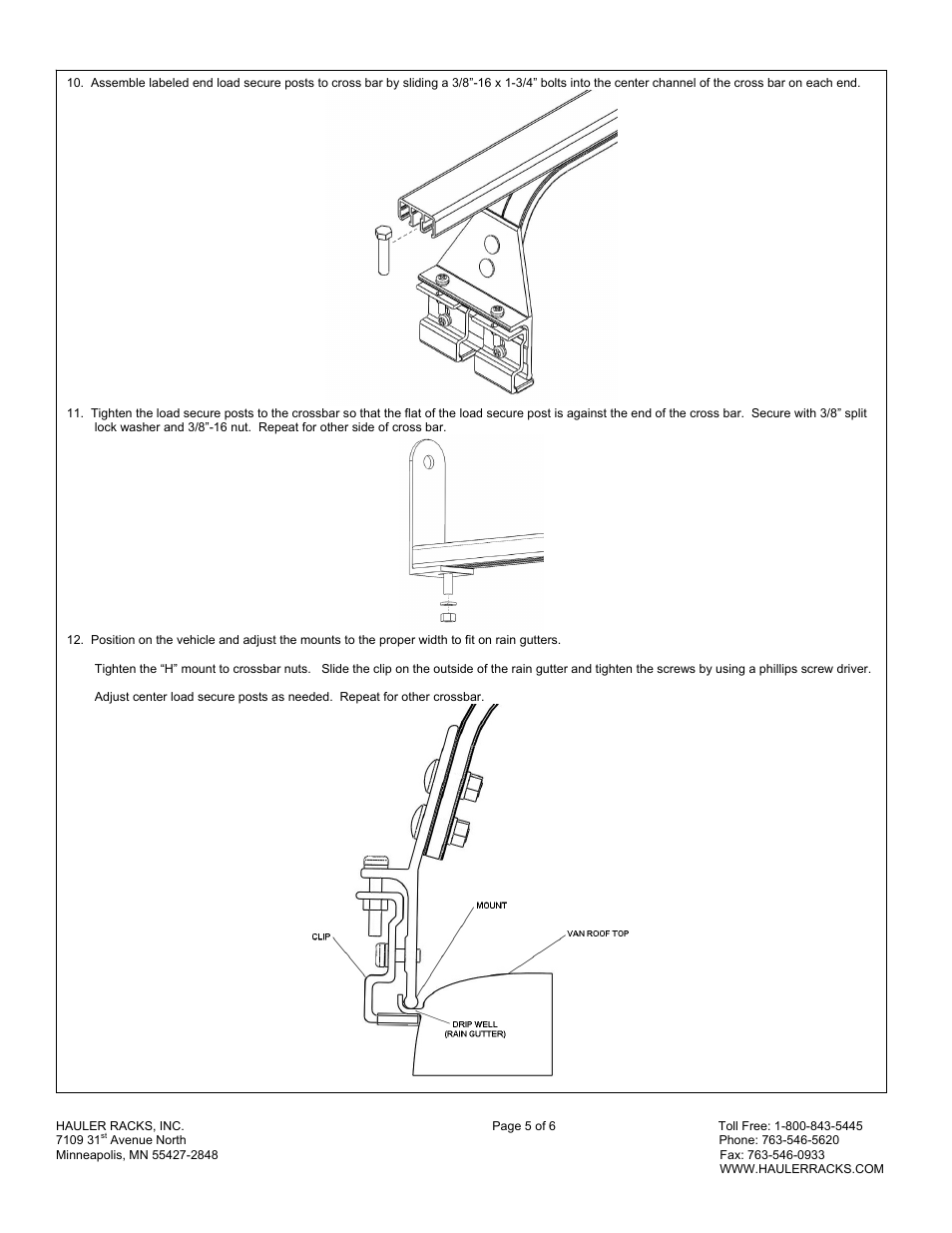 Hauler Racks CLRHDH-1 User Manual | Page 5 / 6