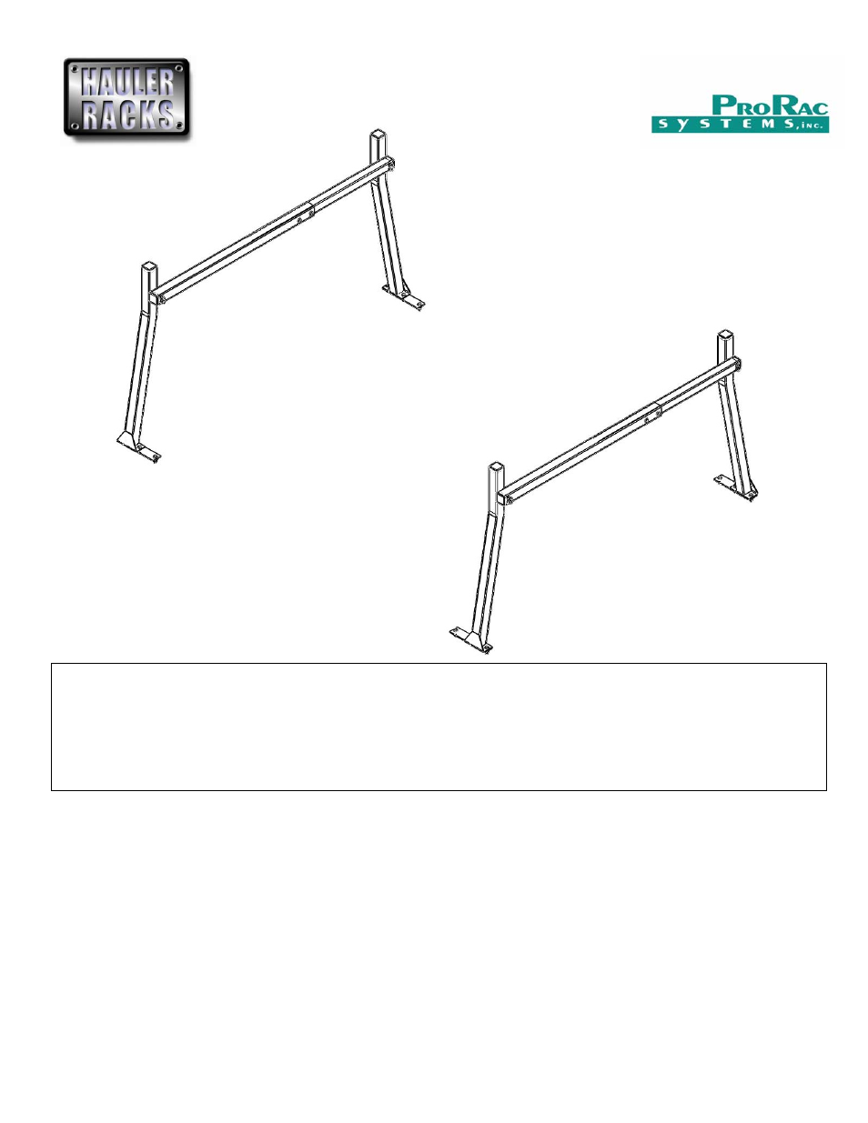 Hauler Racks Universal Steel Econo Truck Rack (STE2-1) User Manual | 8 pages