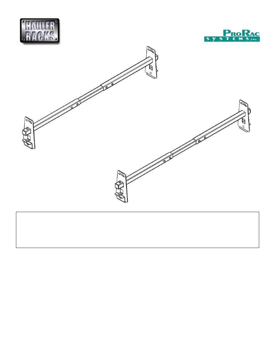 Hauler Racks Universal Steel Van Rack (SV2-1) User Manual | 7 pages