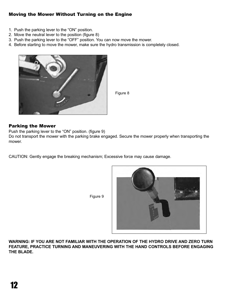 Havener Pistol-Grip Hydro Walk-Behind Mower 36, 48 & 52 User Manual | Page 12 / 46