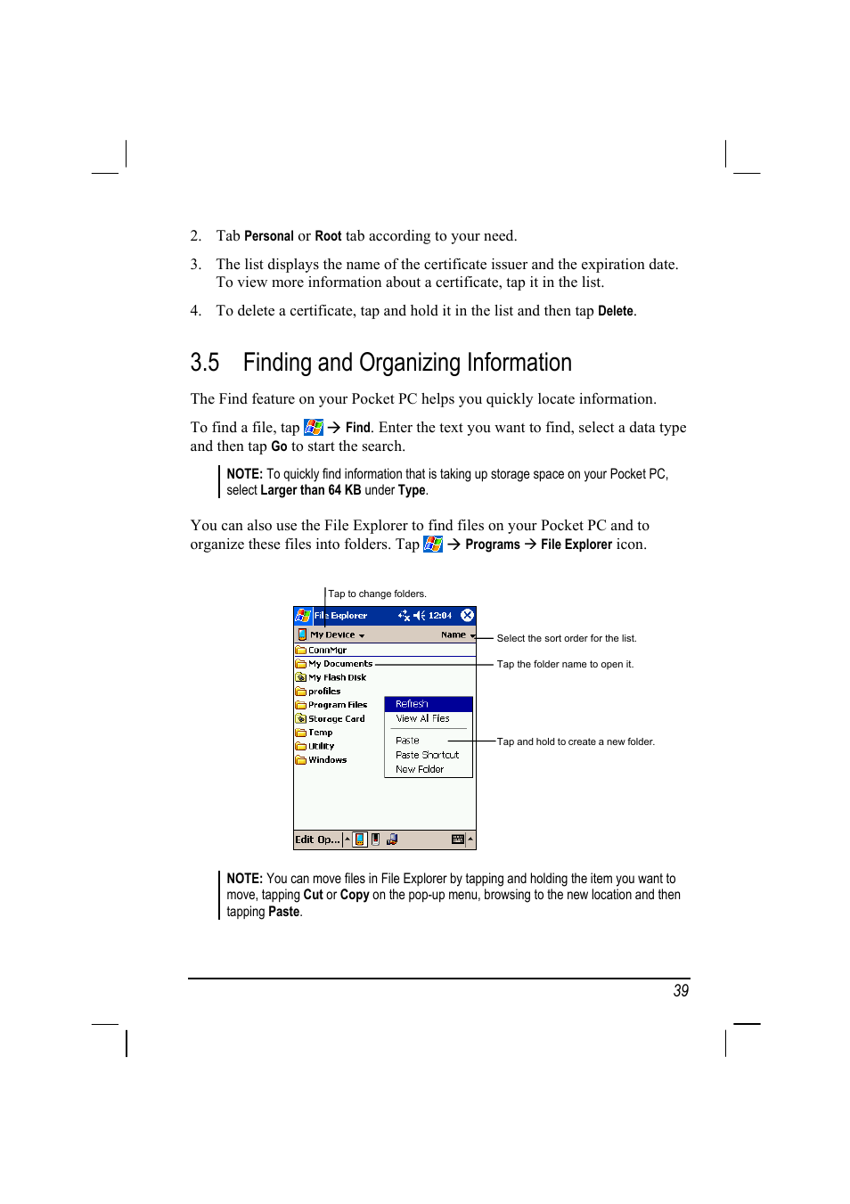 5 finding and organizing information | RoverComputers RoverPC P7 PDA User Manual | Page 49 / 129