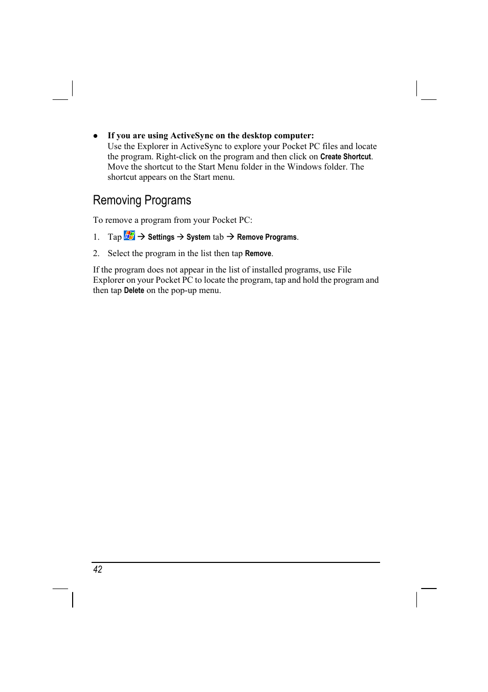 Removing programs | RoverComputers RoverPC P7 PDA User Manual | Page 52 / 129