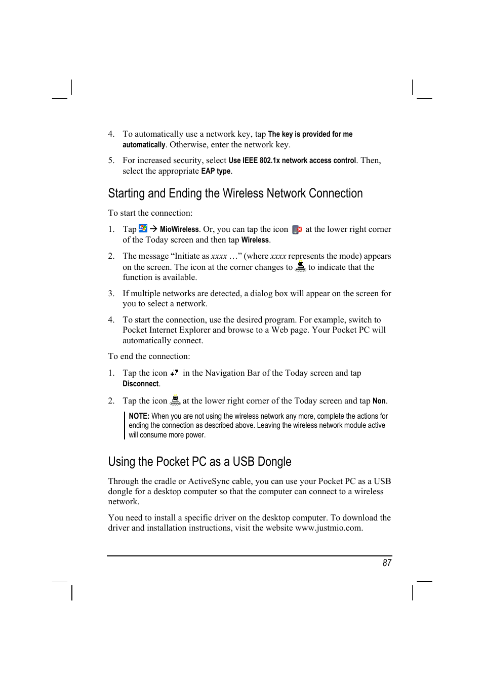 Using the pocket pc as a usb dongle | RoverComputers RoverPC P7 PDA User Manual | Page 97 / 129