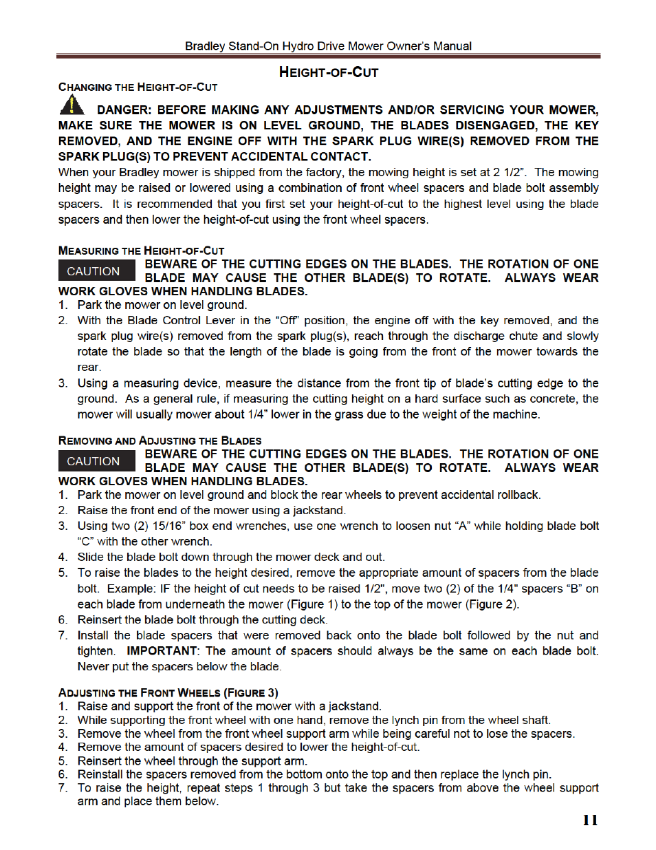 Havener T-Style Stand-On Mower 36, 48 & 52 User Manual | Page 11 / 40