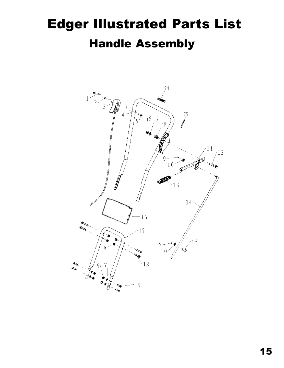 Edger illustrated parts list | Havener E-40 Edger User Manual | Page 15 / 23