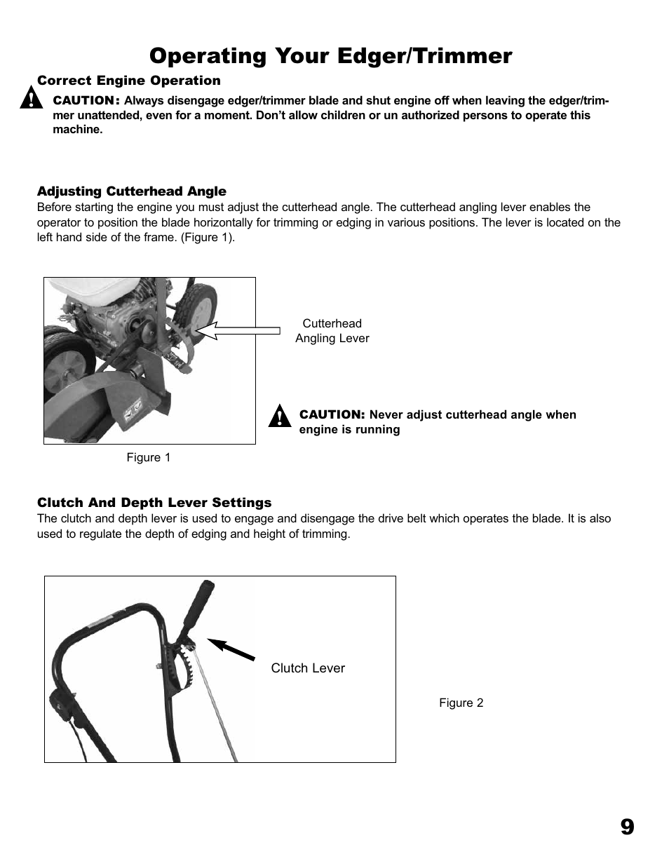 9operating your edger/trimmer | Havener E-40 Edger User Manual | Page 9 / 23