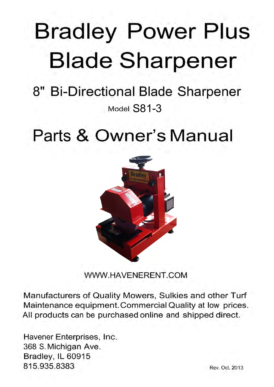 Havener S81-3 User Manual | 8 pages