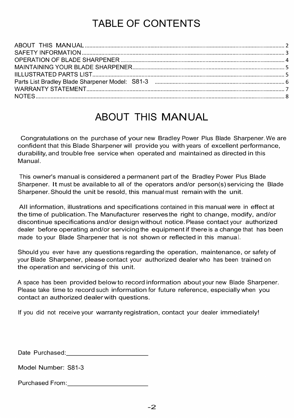 S81-3 pg2 | Havener S81-3 User Manual | Page 2 / 8