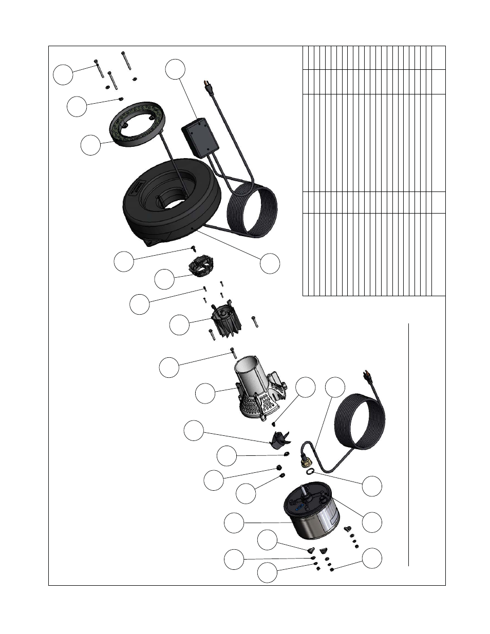 Replacement parts diagram | Kasco Marine 1400JFL User Manual | Page 14 / 16