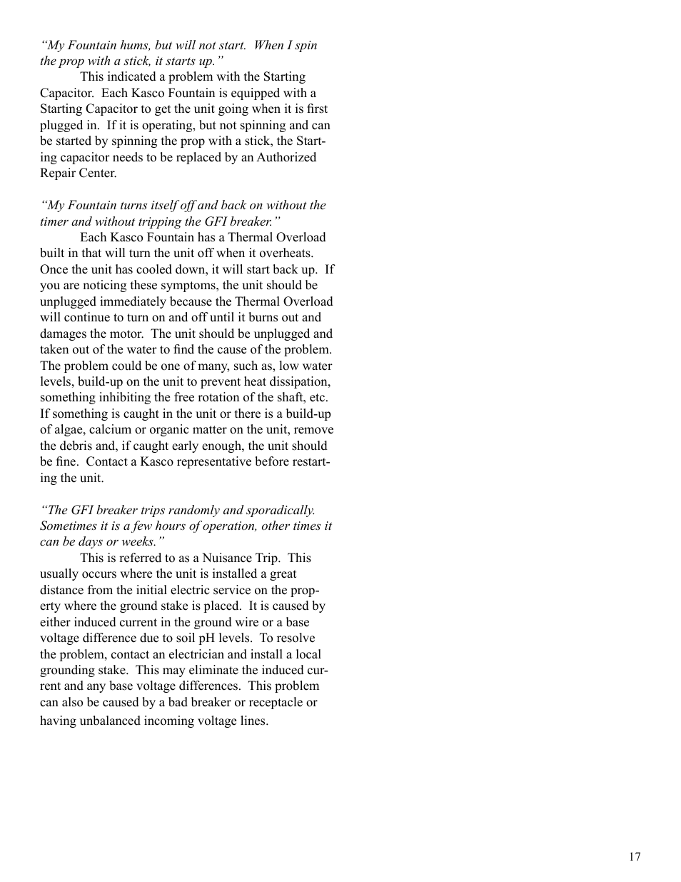 Kasco Marine 2400SF xStream User Manual | Page 17 / 20