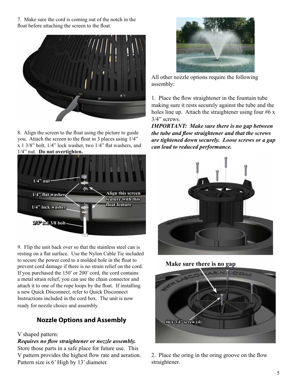 Nozzle options and assembly | Kasco Marine 2400SF xStream User Manual | Page 5 / 20