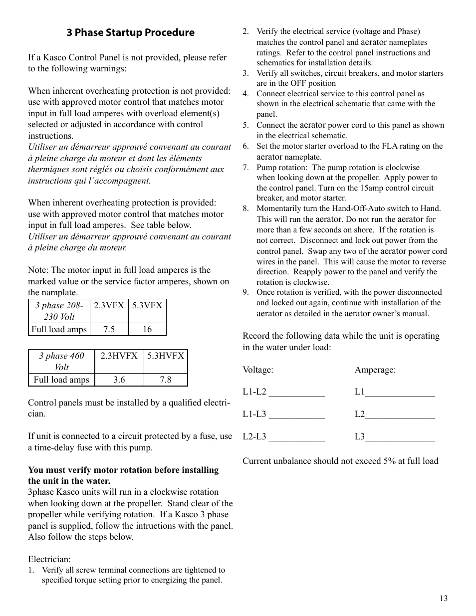 Kasco Marine VFX Series User Manual | Page 13 / 24