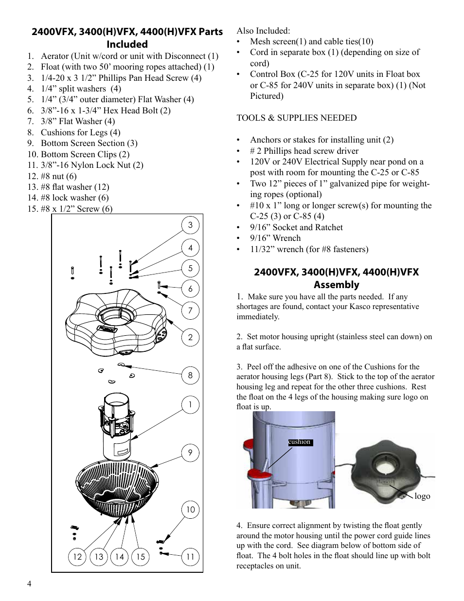 Kasco Marine VFX Series User Manual | Page 4 / 24