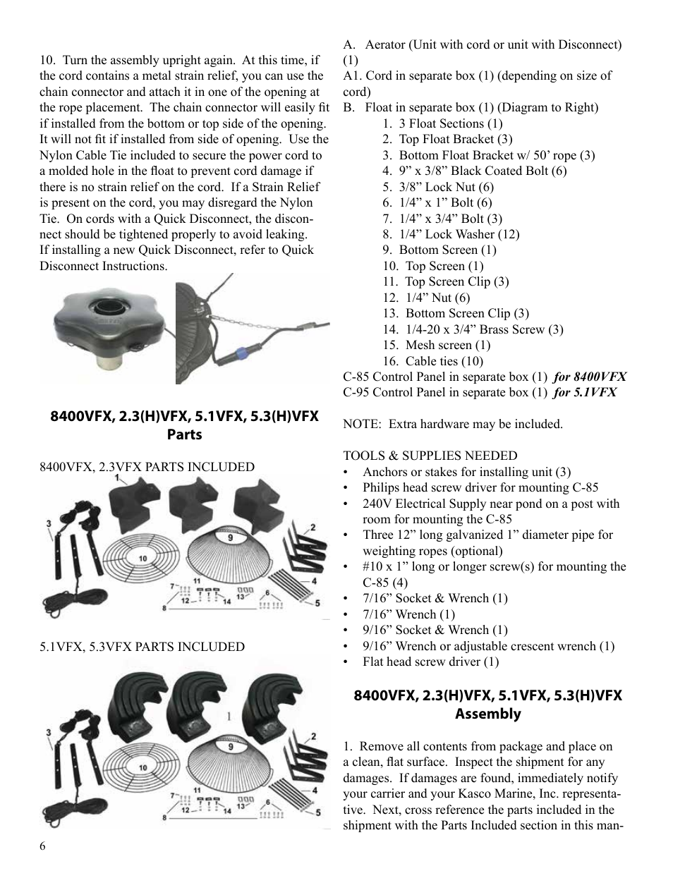 Kasco Marine VFX Series User Manual | Page 6 / 24