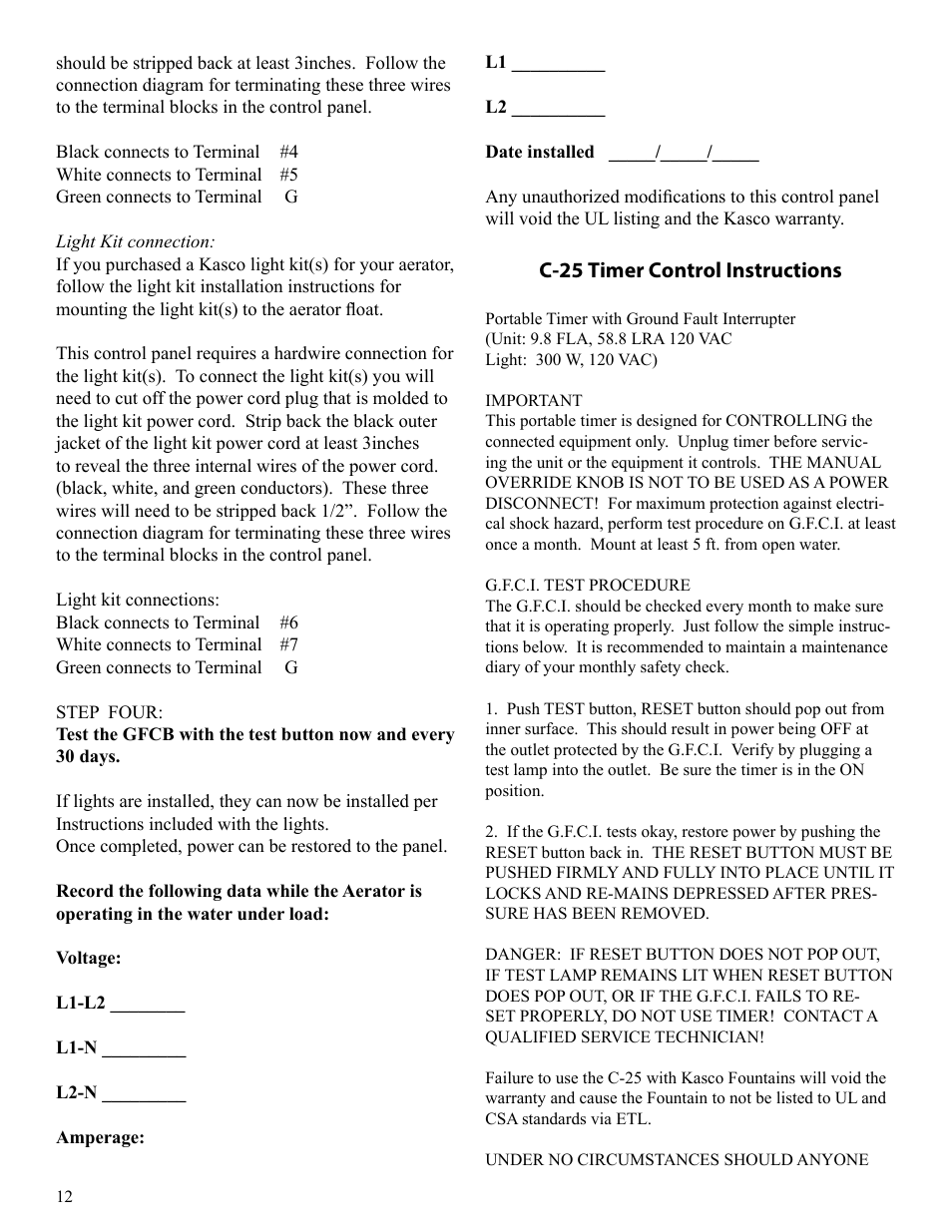 Kasco Marine 4400HJF User Manual | Page 12 / 24