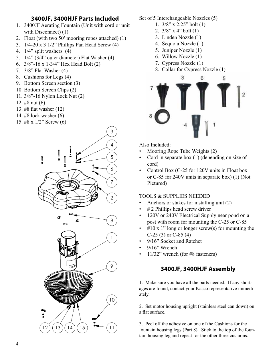 Kasco Marine 4400HJF User Manual | Page 4 / 24