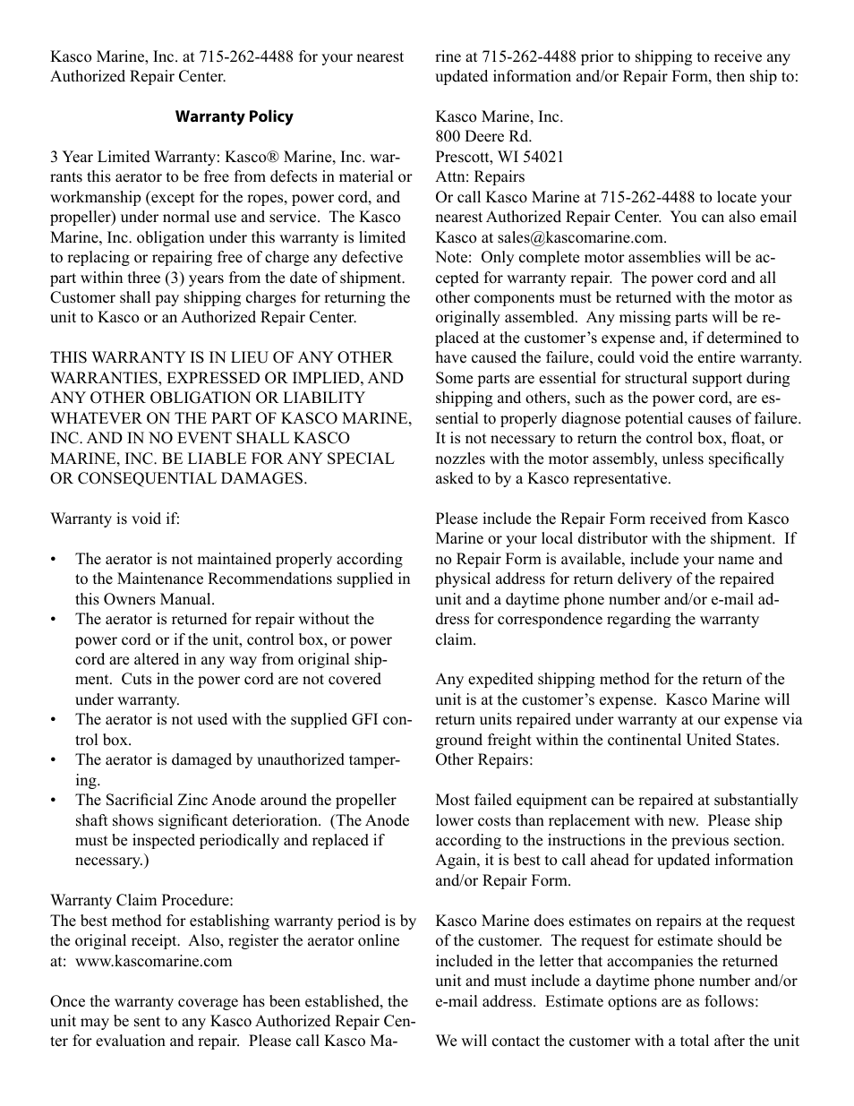 Kasco Marine J Series User Manual | Page 23 / 28