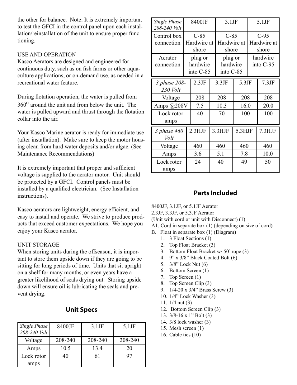 Kasco Marine J Series User Manual | Page 3 / 28