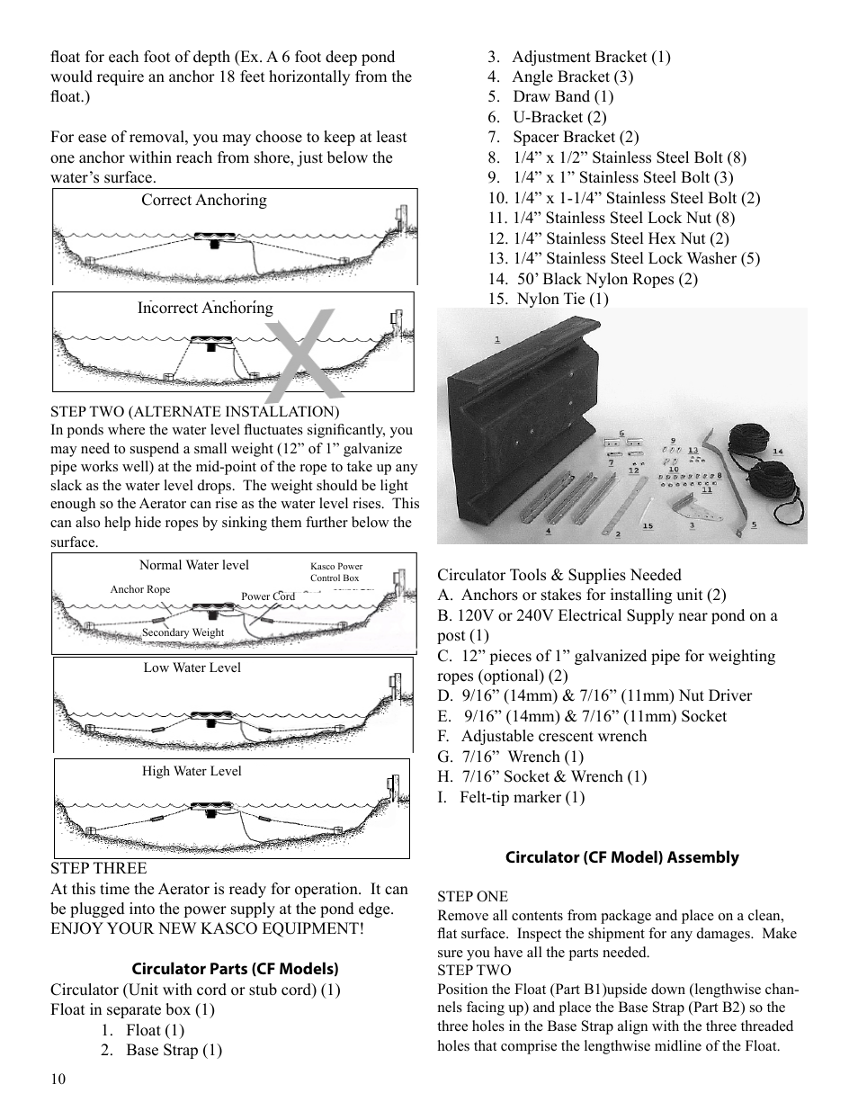 Kasco Marine Pond Aerator & Water Circulator User Manual | Page 10 / 24