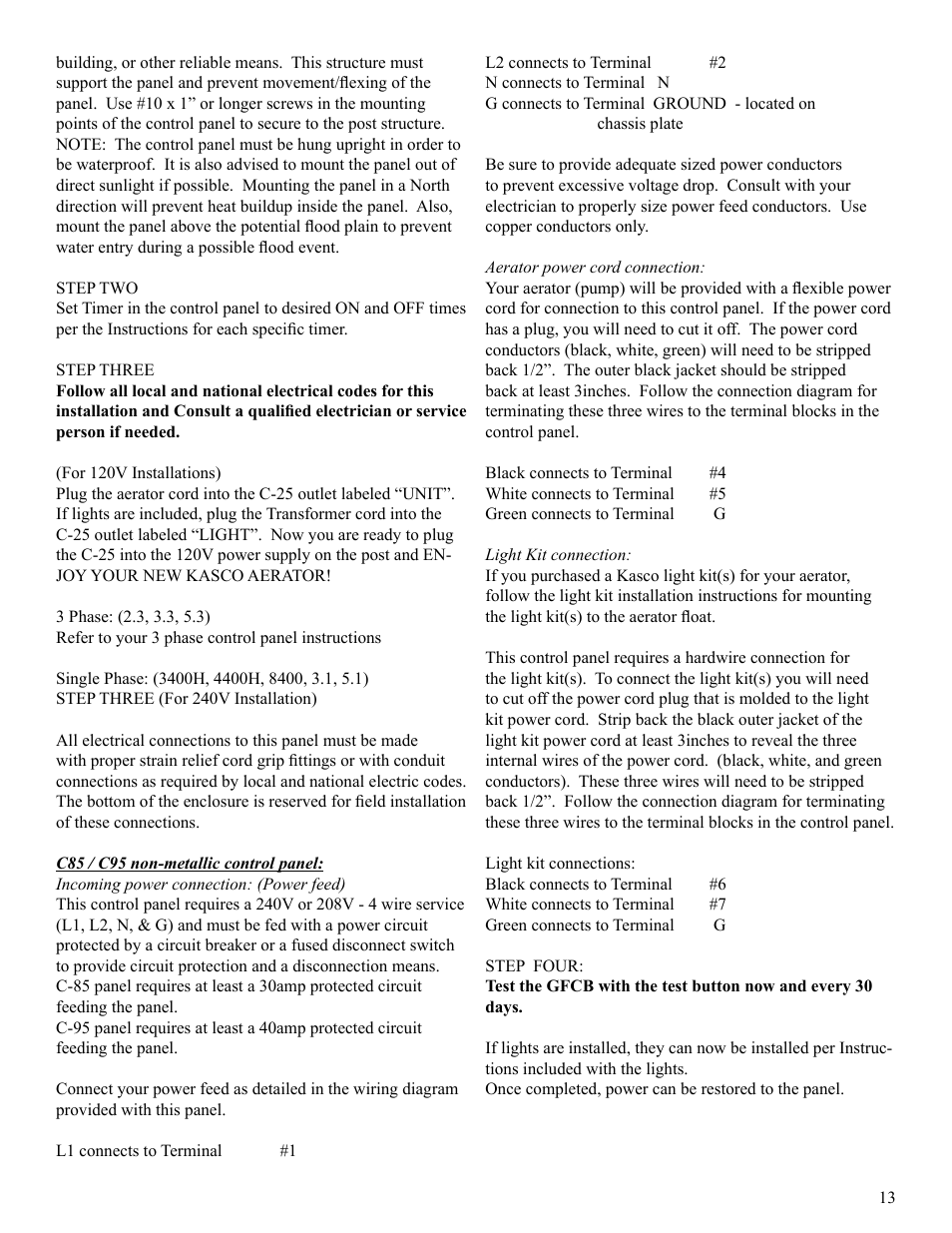 Kasco Marine Pond Aerator & Water Circulator User Manual | Page 13 / 24