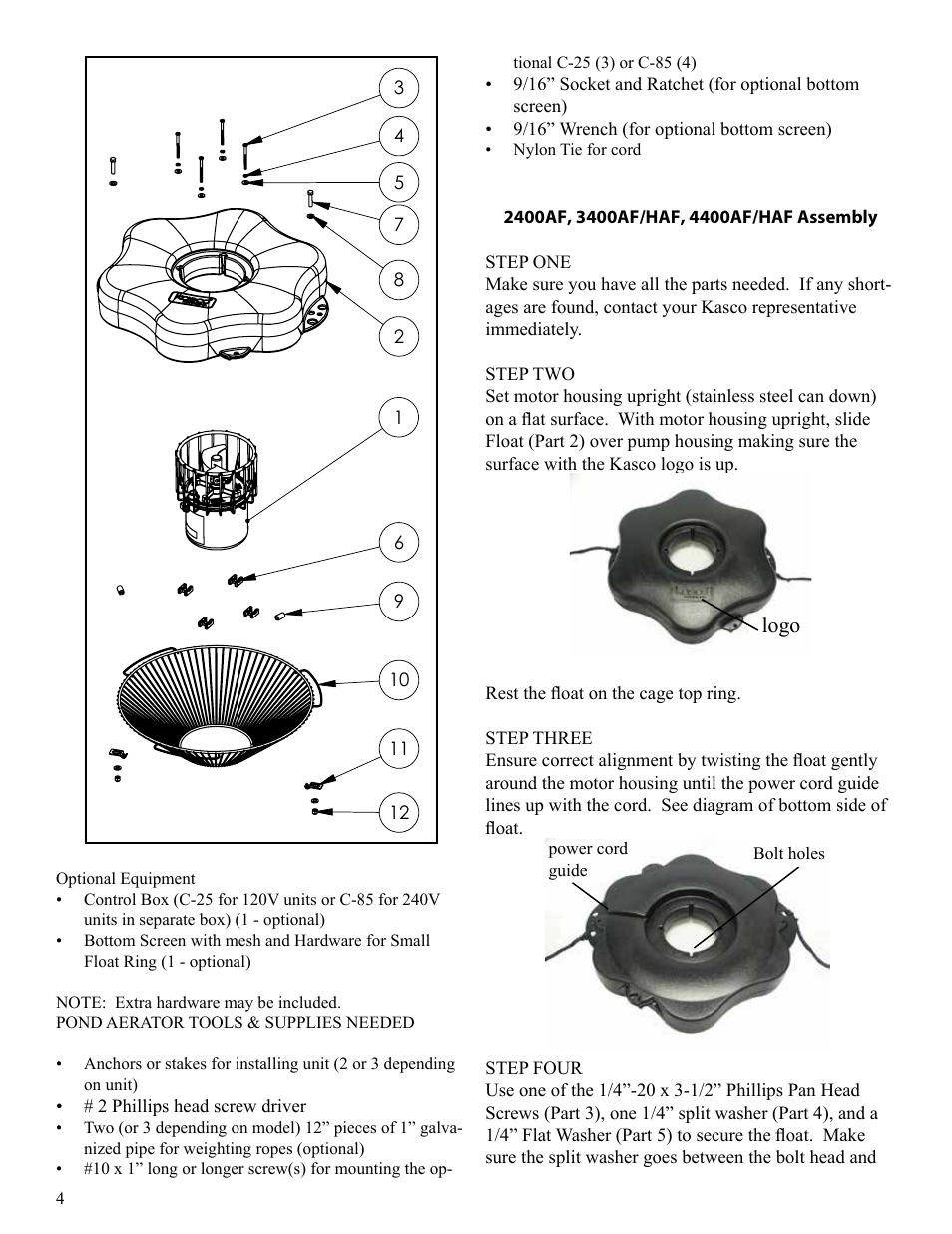 Logo | Kasco Marine Pond Aerator & Water Circulator User Manual | Page 4 / 24