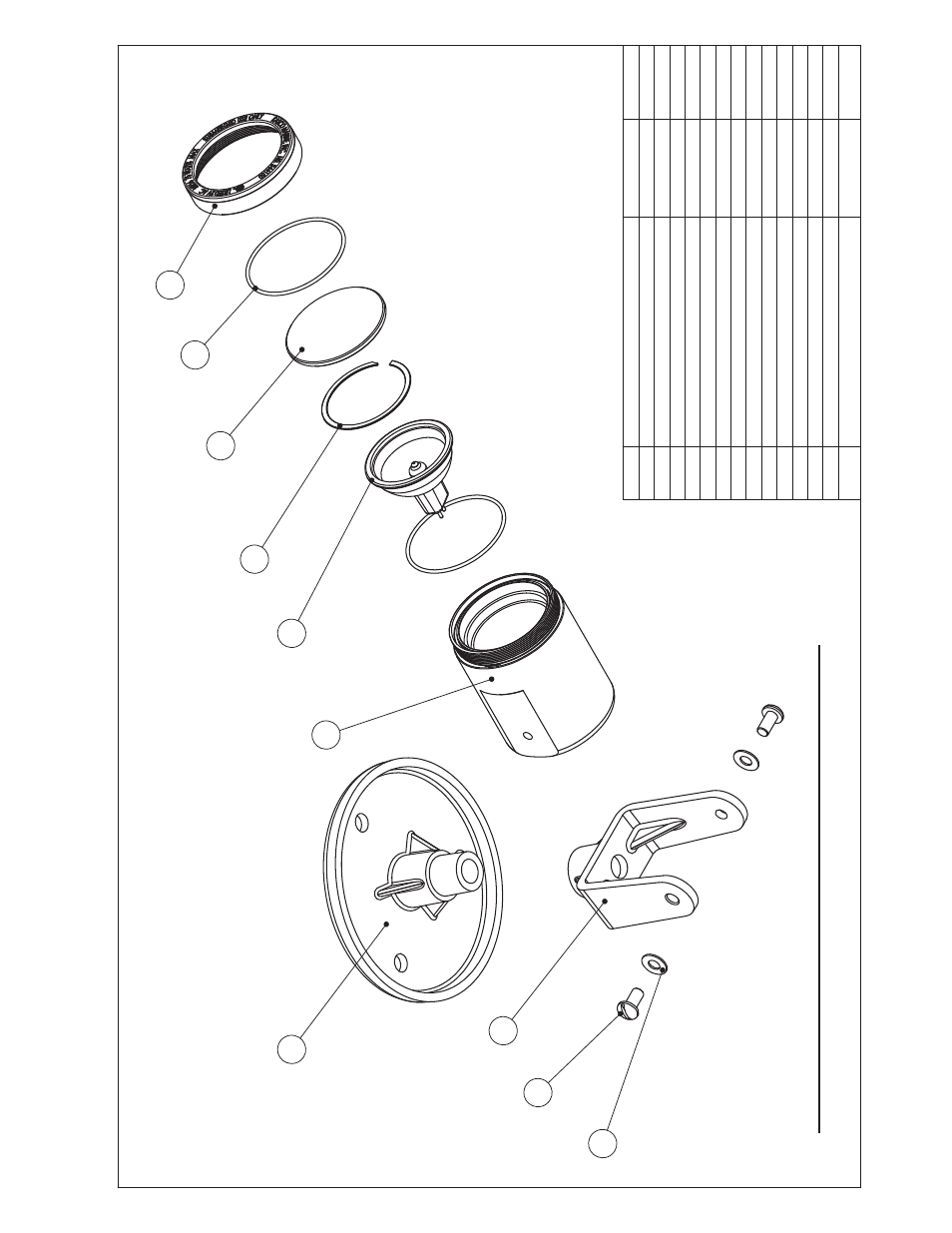 Ll1020 replacement parts, 8replacement parts | Kasco Marine LL1020 User Manual | Page 8 / 12