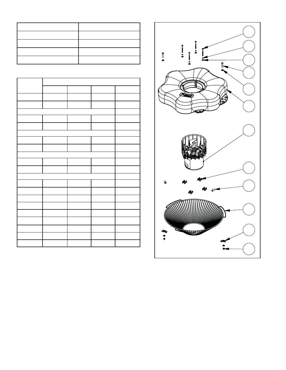 1/4” fjäderbrickor (4) 4, Kuddar för bottenfi lter (3) 9 | Kasco Marine 50Hz Aerator & Circulators User Manual | Page 131 / 154