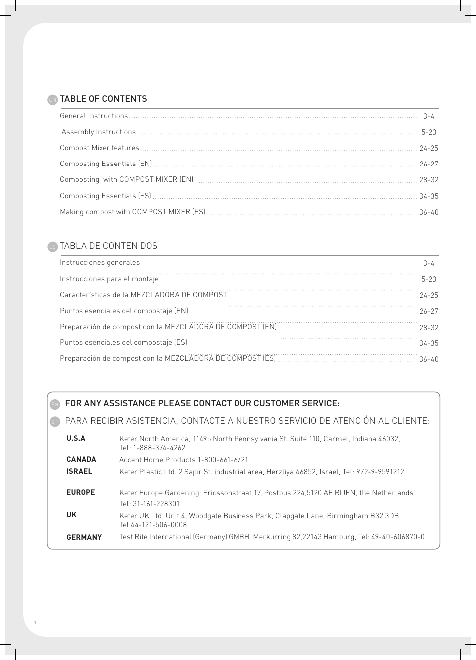 Keter Compost Mixer User Manual | Page 2 / 36
