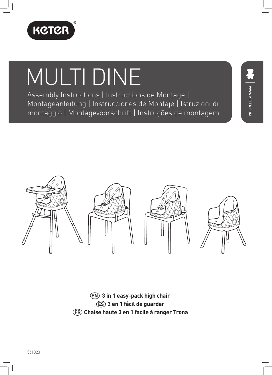 Keter Multi Dine - High Chair User Manual | 28 pages