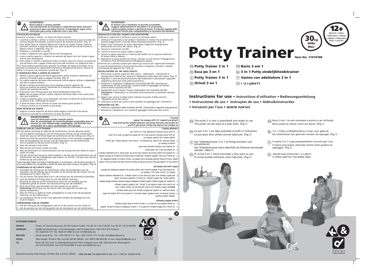 Keter Potty Trainer 3-in-1 User Manual | 2 pages