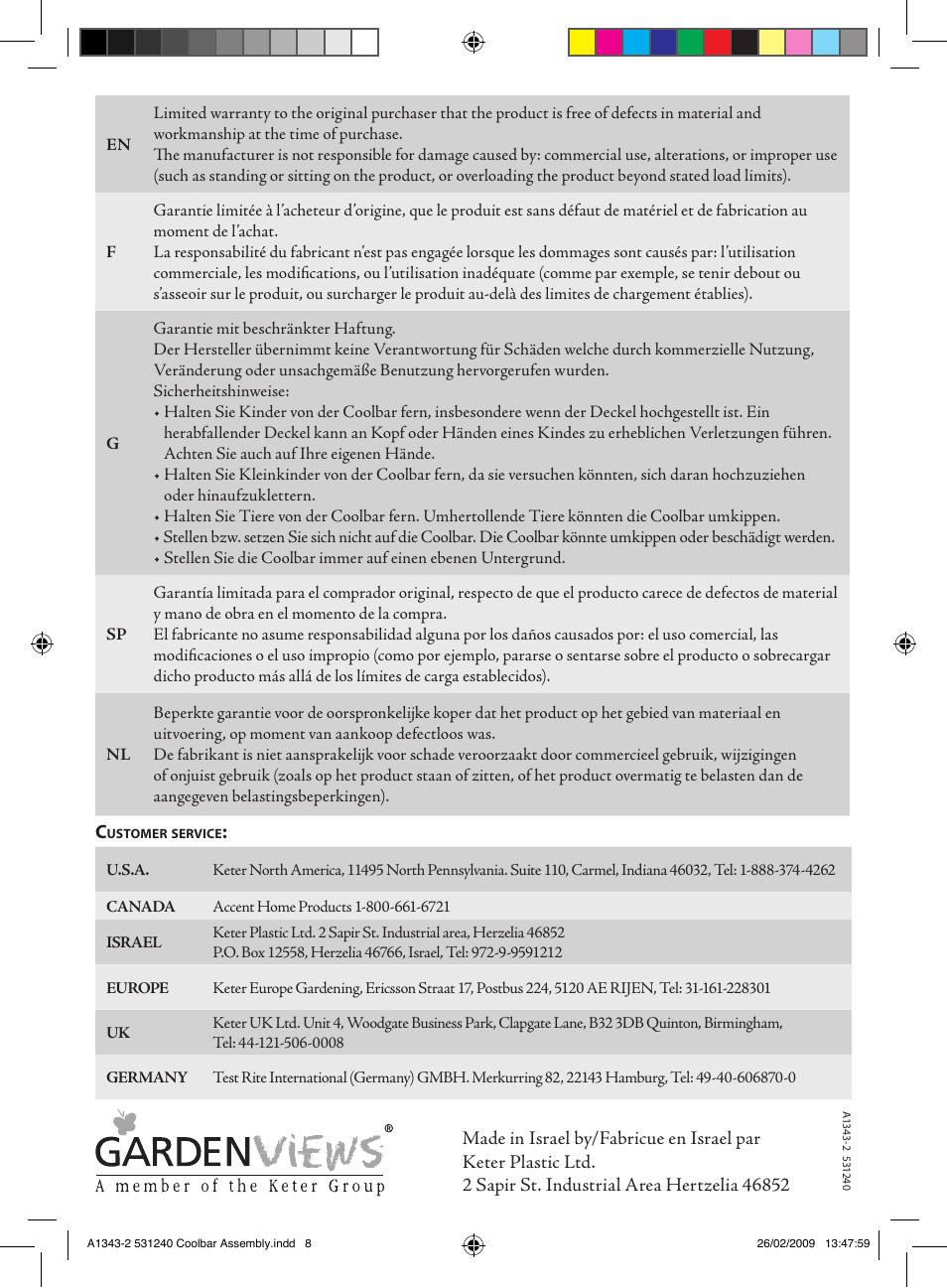 Keter Cool Bar User Manual | Page 8 / 8