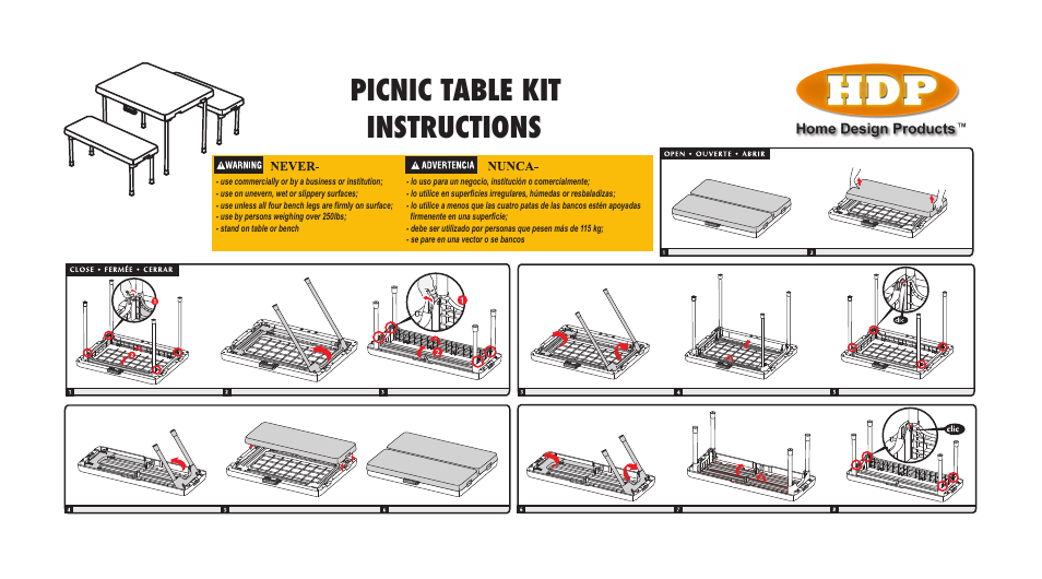 Keter Set Picnic Table User Manual | 1 page