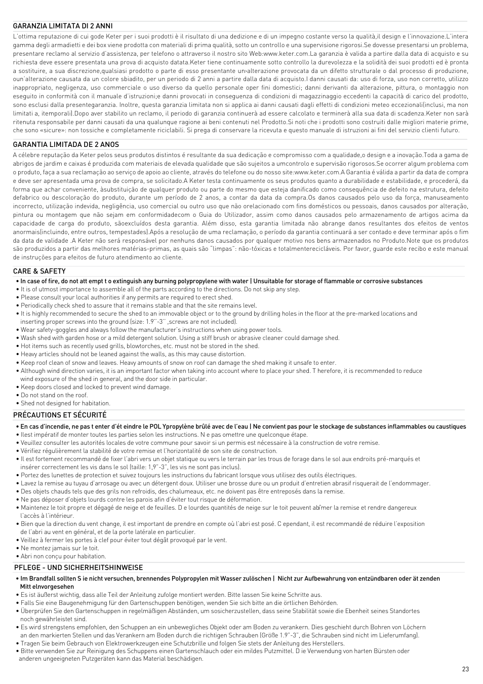 Keter INFINITY NG CABINET User Manual | Page 23 / 24