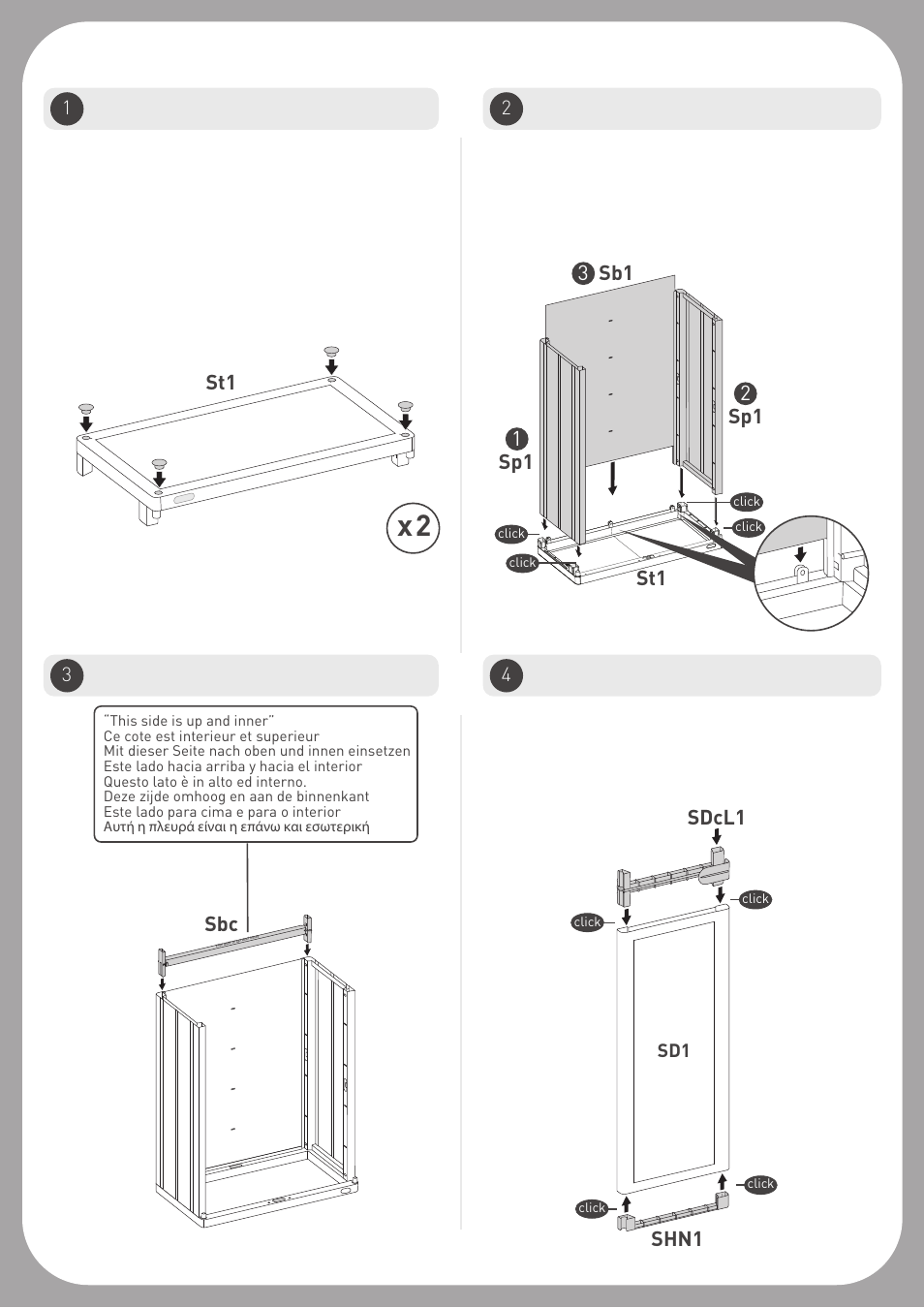 St1 sbc, Shn1 sdcl1 | Keter Space Rite Utility Cabinet User Manual | Page 2 / 6