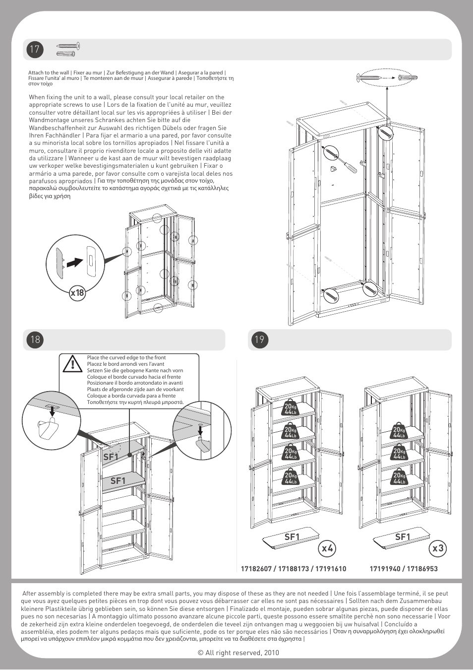 X 18 sf1 | Keter Space Rite Utility Cabinet User Manual | Page 6 / 6